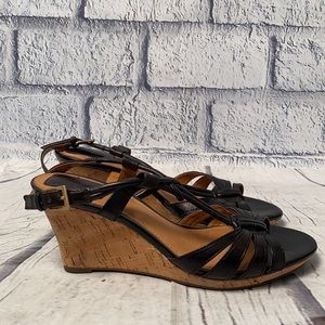 Clarks strappy cork bottom Wedge Sandals